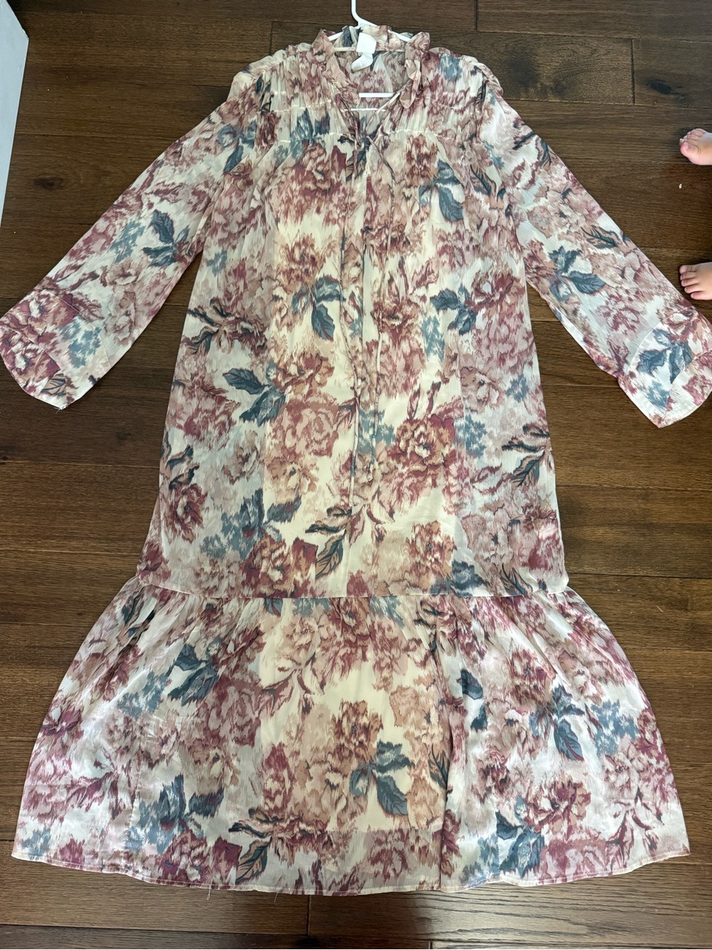 H&M Girls Floral Tiered Dress in Pink and Blue